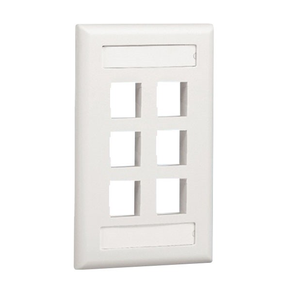 Faceplate Vertical De 6 Salidas Netkey Color Blanco
