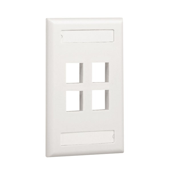 Faceplate Vertical De 4 Salidas Netkey Color Blanco