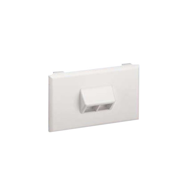 Faceplate Horizontal De 2 Salidas Inclinada Snap-on Netkey Color Blanco