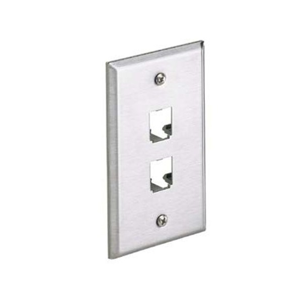 Faceplate Clasico Vertical De 2 Salidas Metalico