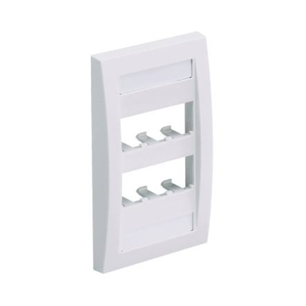 Faceplate Clasico Horizontal De 2 Salidas Color Blanco