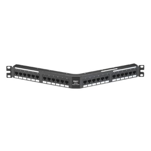Patch Panel Armado Tipo Angular Cat. 5e De 24 Ptos Para Montar En Rack