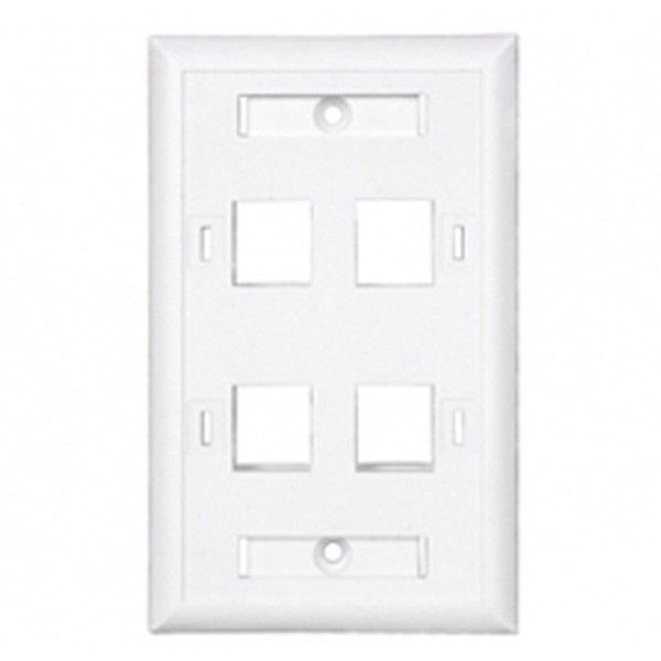 Faceplate Ejecutivo Vertical De 4 Salidas Condunet Color Blanco