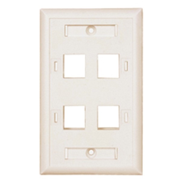 Faceplate Ejecutivo Vertical De 4 Salidas Condunet Color Marfil