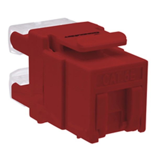 Jack Modular Cat. 5e Con Cubrepolvo Condunet Color Rojo