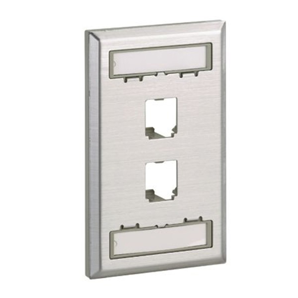 Faceplate Ejecutivo Vertical De 2 Salidas Metalico