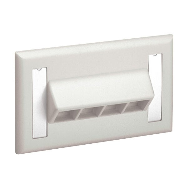 Faceplate Horizontal De 4 Salidas Inclinada Netkey Color Blanco