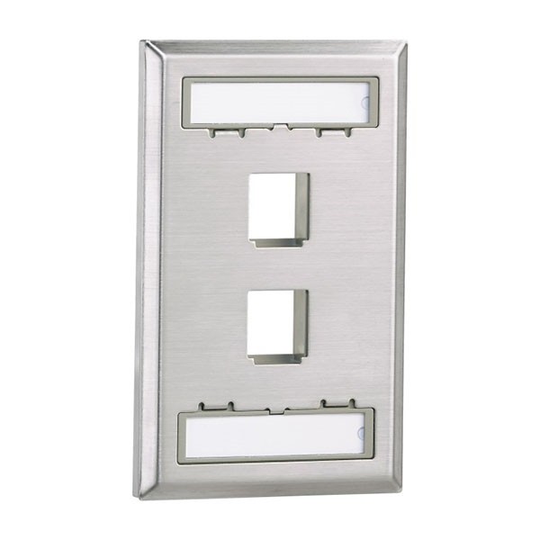 Faceplate Ejecutivo Vertical De 2 Salidas Metalico Netkey