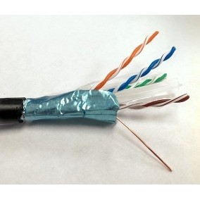 Cable Ftp + Dren Cat. 6 4 Pares Cmr Para Exterior Color Negro Rll/305 Mts 100% Cobre Marca Viakon