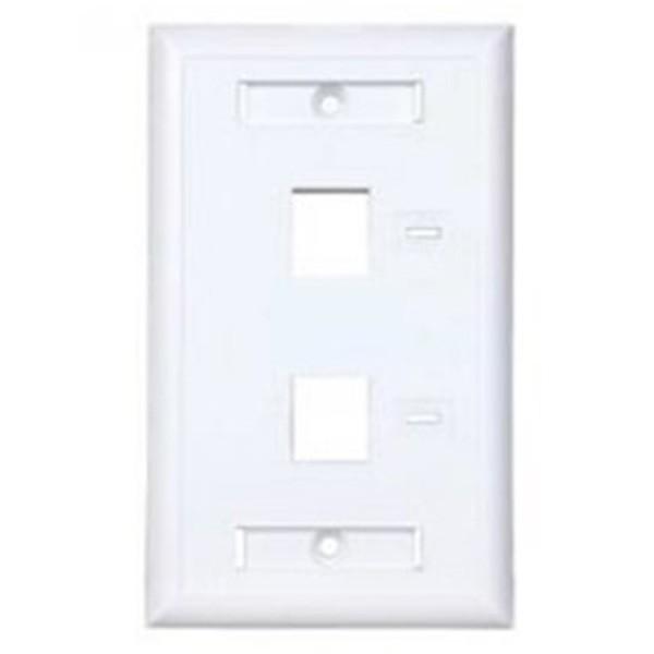 Faceplate Ejecutivo Vertical De 2 Salidas Plus Condunet Color Blanco Hospital