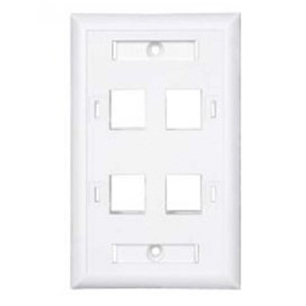 Faceplate Ejecutivo Vertical De 4 Salidas Plus Condunet Color Blanco Hospital