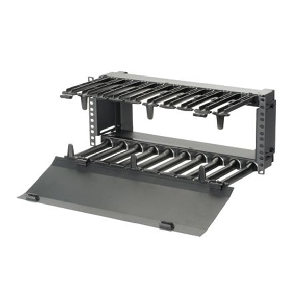 Organizador Horizontal Frontal Alta Capacidad C/tapa Abisagrada De 4 U.r Patch Runner