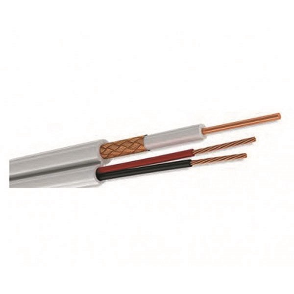 Cable Coaxial Rg59, Malla 95% De Cobre 20 Awg + 2/18awg, Color Blanco Rll/305 Mts Mca. Condumex