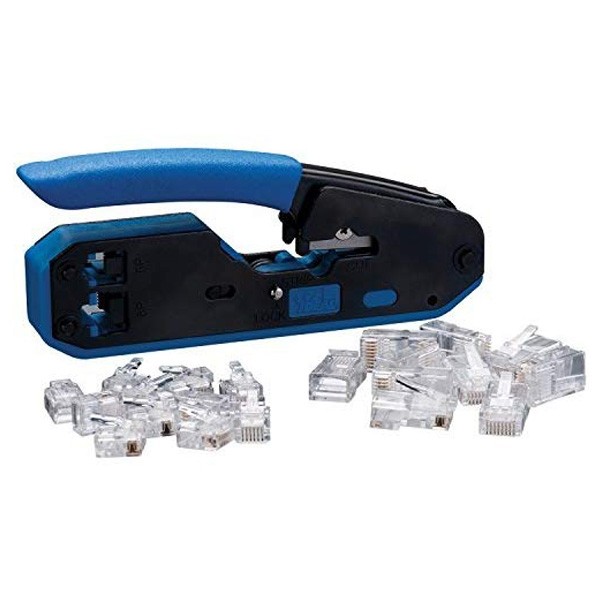 Herramienta Para Ponchar Rj45-rj12-rj11. Incluye 10pzas Rj45 Y Rj11 Ideal