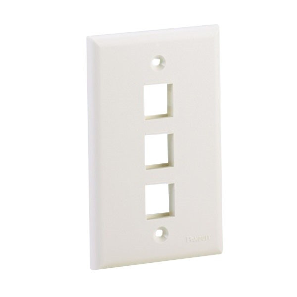 Faceplate Vertical De 3 Salidas Netkey Color Blanco