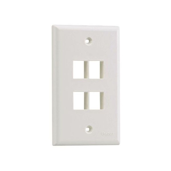 Faceplate Vertical De 4 Salidas Lisa Netkey Color Blanco