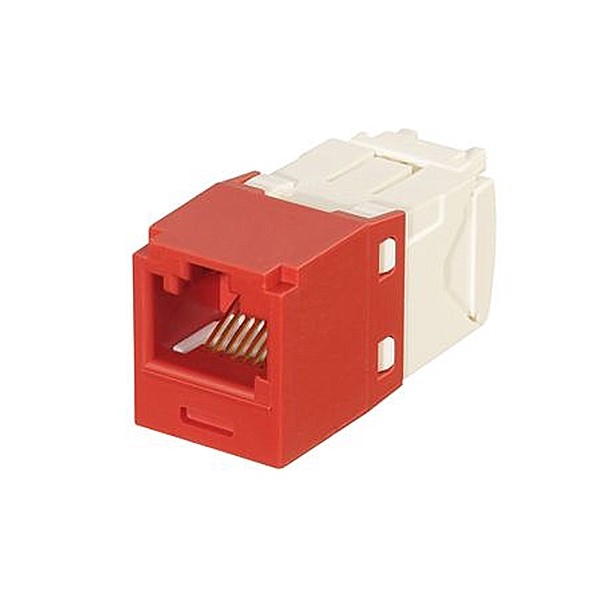 Jack Modular Tx6 Cat.6 Con Seguridad Y Vision Mecanica Color Rojo