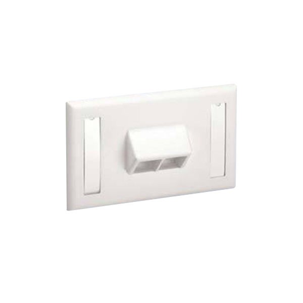 Faceplate Horizontal De 2 Salidas Inclinada Netkey Color Blanco