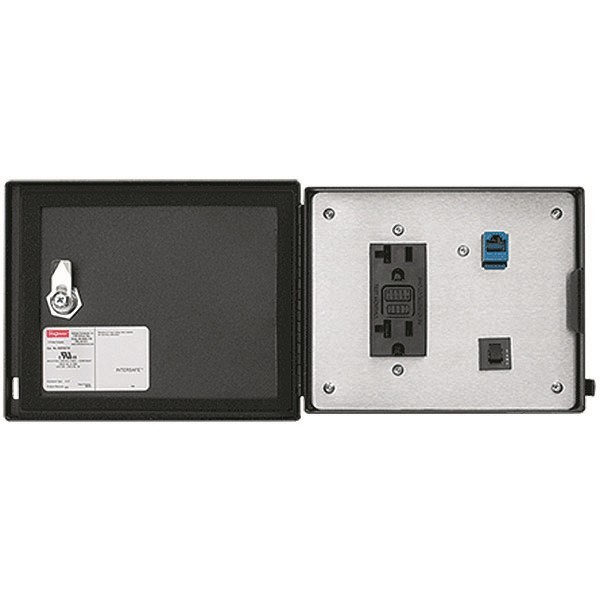 Gabinete De Acero Intersafe 143 X 176 X 24 Mm  Incluye: 120 Vac Receptaculo, 1 Rj45 Y 1 Breaker De 5 Amp 