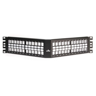 Patch Panel Modular Metalico Quickport Angulado De 48 Ptos Para Montar En Rack Mca Leviton