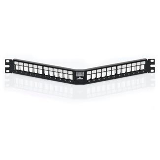 Patch Panel Modular Blindado Quickport Angulado De 24 Ptos Para Montar En Rack Mca Leviton