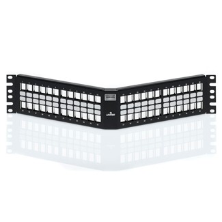 Patch Panel Modular Blindado Quickport Angulado De 48 Ptos Para Montar En Rack Mca Leviton
