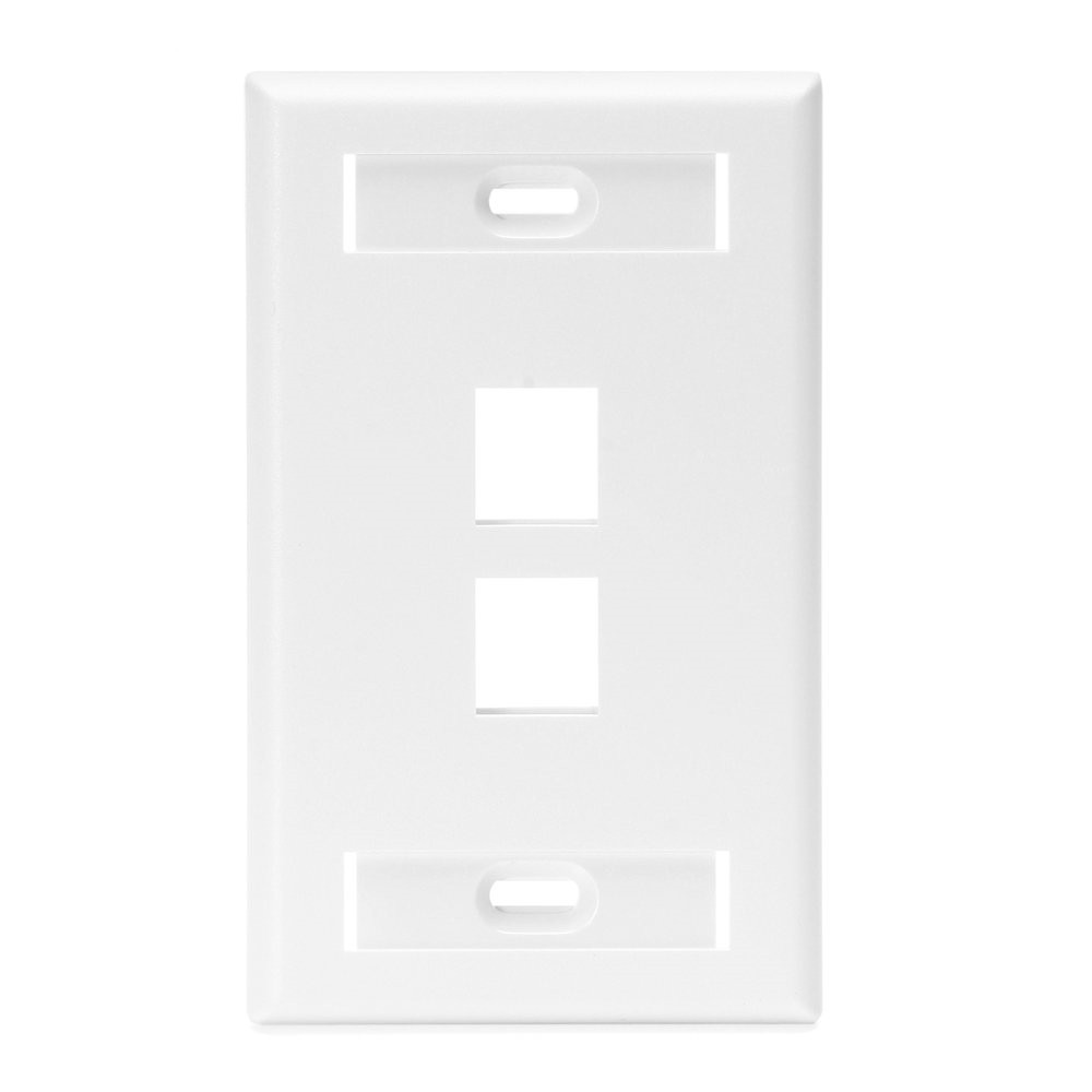 Faceplate Vertical Quickport De 2 Salidas C/identificacion Color Blanco Mca Leviton
