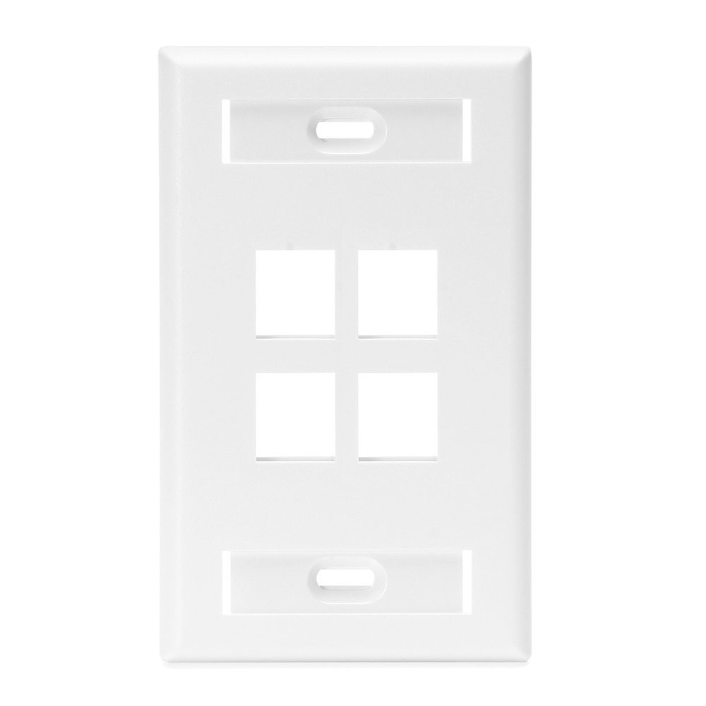Faceplate Vertical Quickport De 4 Salidas C/identificacion Color Blanco Mca Leviton