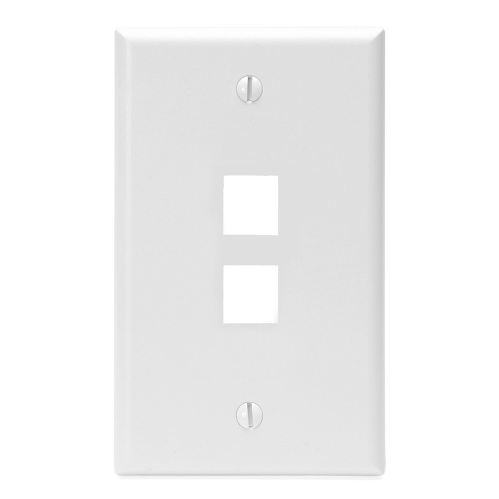 Faceplate Vertical Quickport De 2 Salidas S/identificacion Color Blanco Mca Leviton