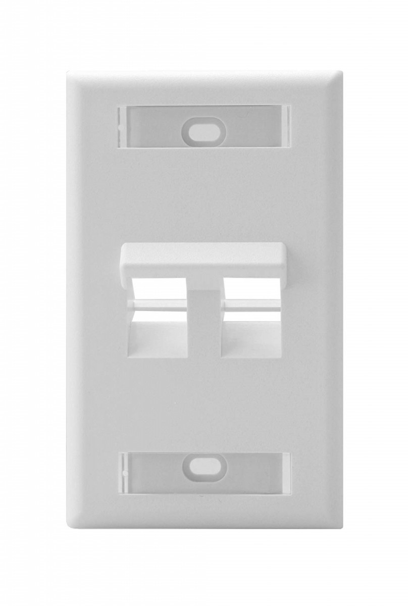 Faceplate Vertical Quickport De 2 Salidas C/identificacion Anguladas Color Blanco Mca Leviton