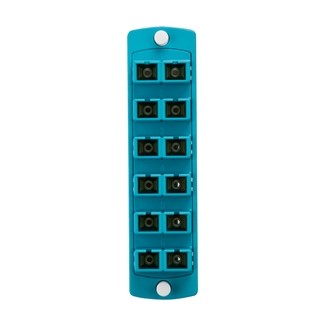 Placa Adaptadora De 12 Fibras Sc Duplex Om3/om4 Zirconia Aqua Mca Leviton