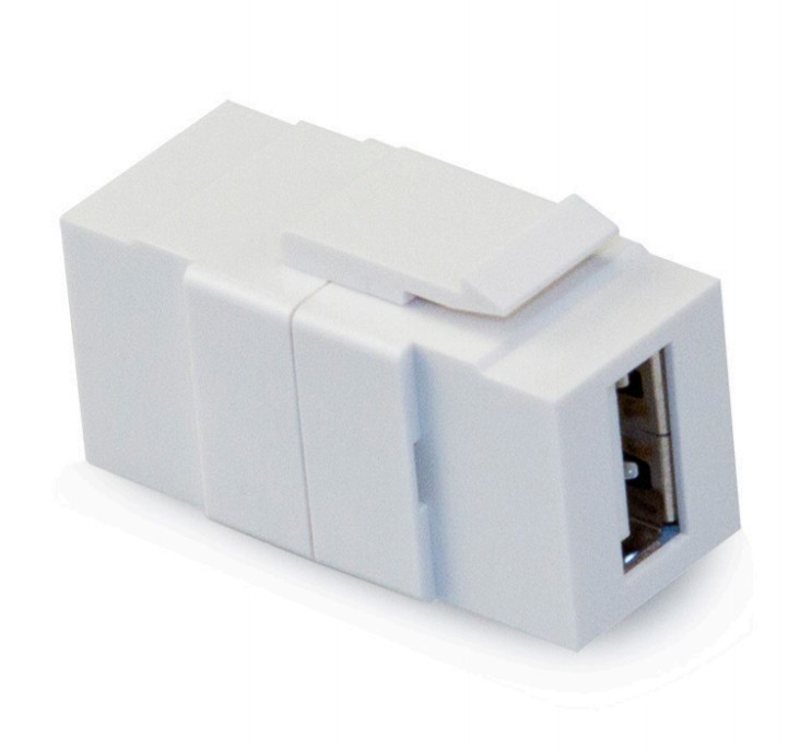 Conector Usb Hembra-hembra Quickport Color Blanco Mca Leviton