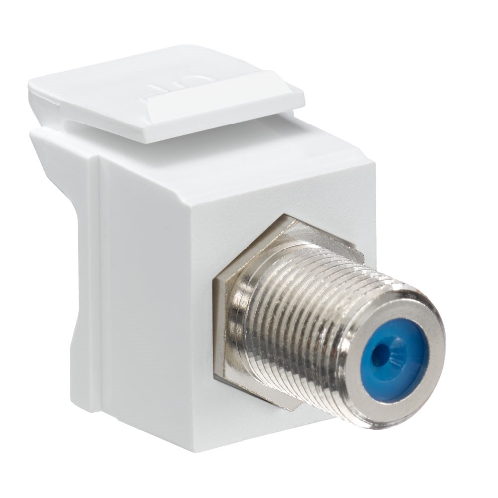 Conector F De 75 Ohms Hembra-hembra Quickport Color Blanco Mca Leviton