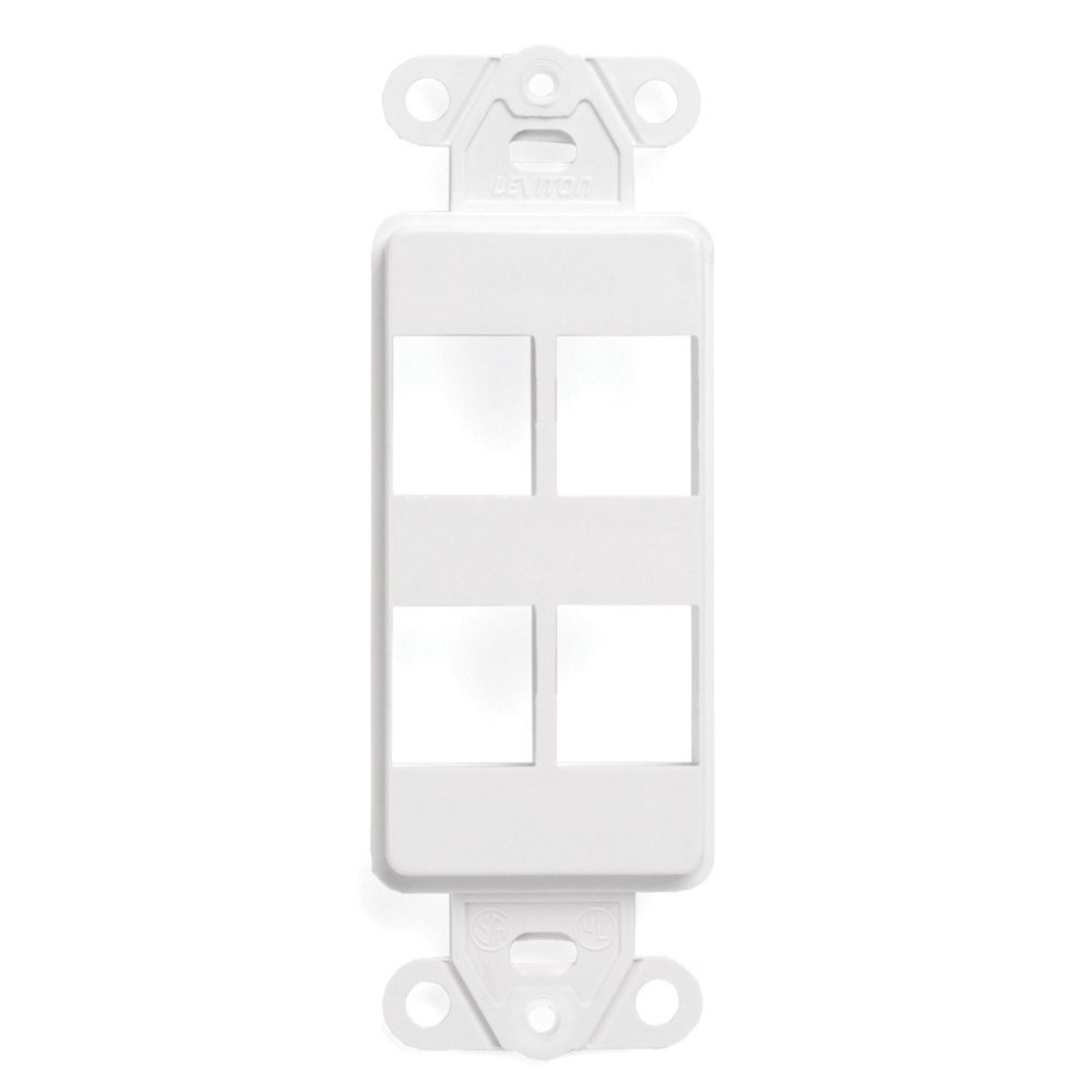 Faceplate Tipo Decora De 4 Salidas Color Blanco Mca Leviton