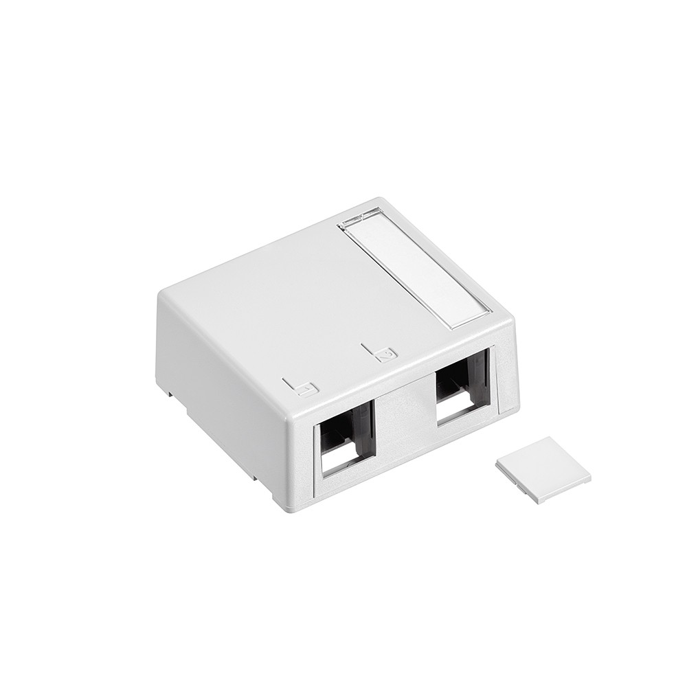 Caja Modular 2 Posiciones Quickport C/adhesivo C/identificacion Para Etiqueta Color Blanco Mca Leviton