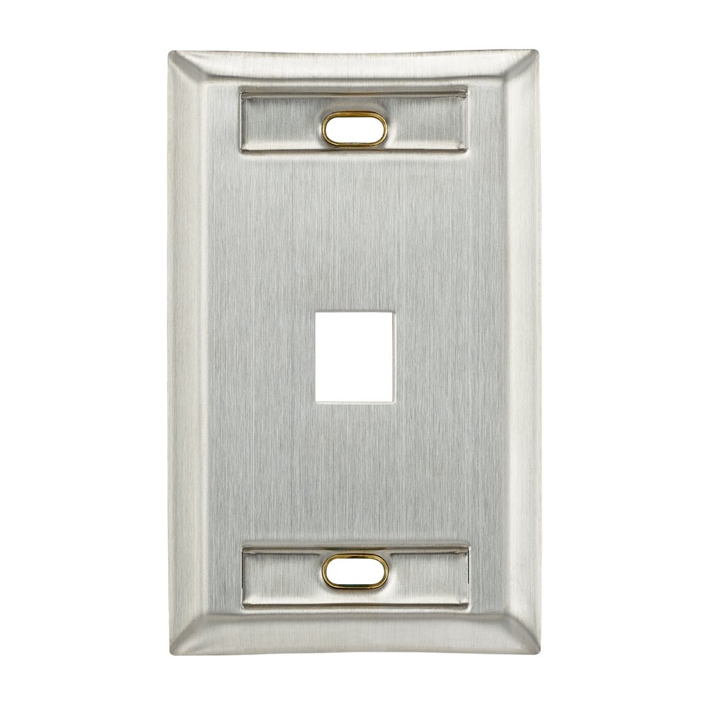 Faceplate De Acero Inoxidable Vertical Quickport De 1 Salida C/identificacion Mca Leviton