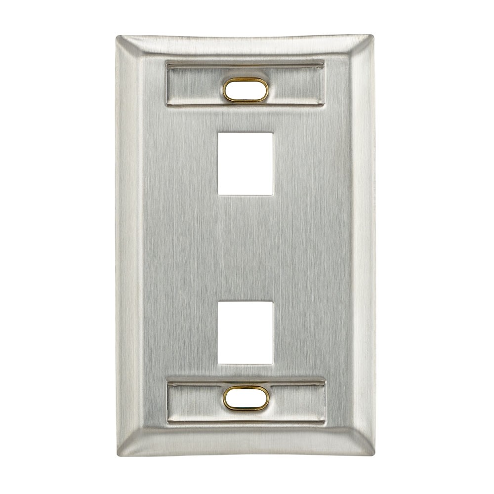 Faceplate De Acero Inoxidable Vertical Quickport De 2 Salidas C/identificacion Mca Leviton
