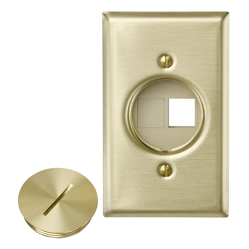 Faceplate Para Piso De Laton Quickport De 2 Salidas C/tapa Enroscable Mca Leviton