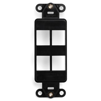Faceplate Tipo Decora De 4 Salidas Color Negro Mca Leviton