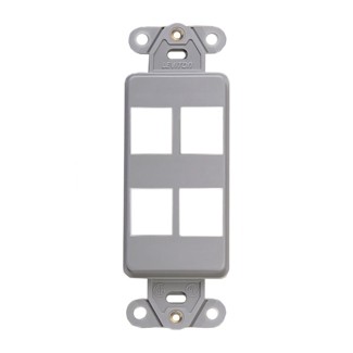 Faceplate Tipo Decora De 4 Salidas Color Gris Mca Leviton