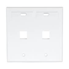 Faceplate Vertical Quickport Doble De 2 Salidas C/identificacion Color Blanco Mca Leviton