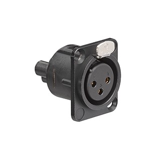 Conector Xlr Hembra 3 Polos Color Negro Mca Leviton