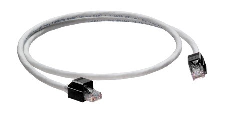 Patch Cord Cat. 6 De 10 Pies Color Blanco Snagless Secure Rj Armazon Negro Extreme Mca Leviton