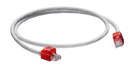 Patch Cord Cat. 6 De 10 Pies Color Blanco Snagless Secure Rj Armazon Rojo Extreme Mca Leviton