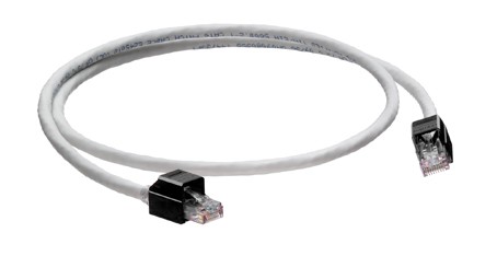 Patch Cord Cat. 6 De 5 Pies Color Blanco Snagless Secure Rj Armazon Negro Extreme Mca Leviton