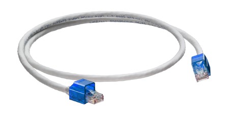 Patch Cord Cat. 6 De 5 Pies Color Blanco Snagless Secure Rj Armazon Azul Extreme Mca Leviton