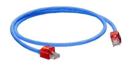 Patch Cord Cat. 6 De 5 Pies Color Azul Snagless Secure Rj Armazon Rojo Extreme Mca Leviton