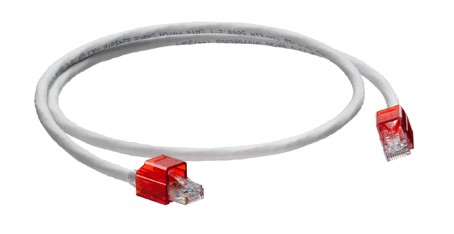 Patch Cord Cat. 6 De 5 Pies Color Blanco Snagless Secure Rj Armazon Rojo Extreme Mca Leviton