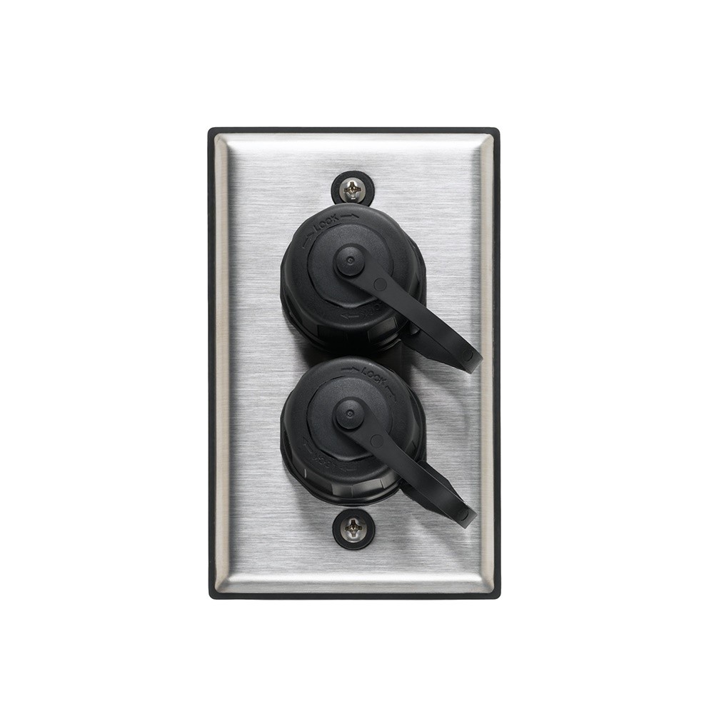 Faceplate Duraport De Acero Inoxidable Quickport De 2 Salidas Ip67 Mca Leviton