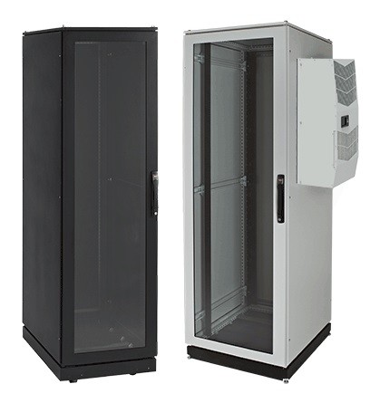 Gabinete De Piso Proline Puerta Vidrio Nema 12 De 42 U.r 2085 X 608 X 999 Mm Gris Mca. Hoffman